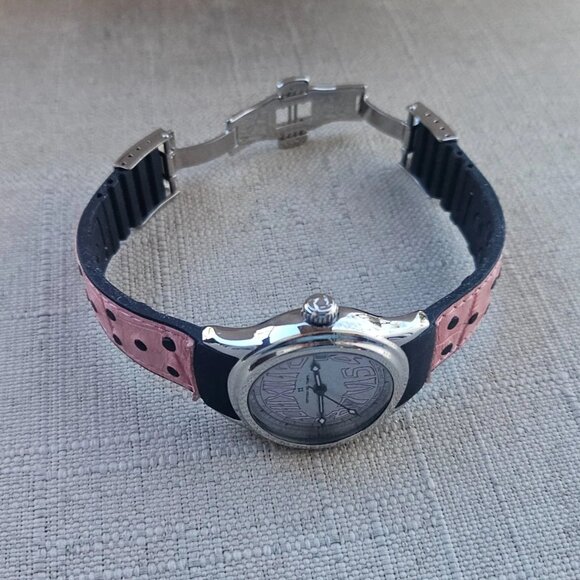 Officina Del Tempo WristWatch Pink Leather Black Rubber Band Date Calendar Watch main image 8